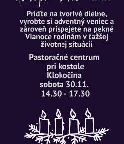 Príďte si vyrobiť vlastný veniec 30.11.